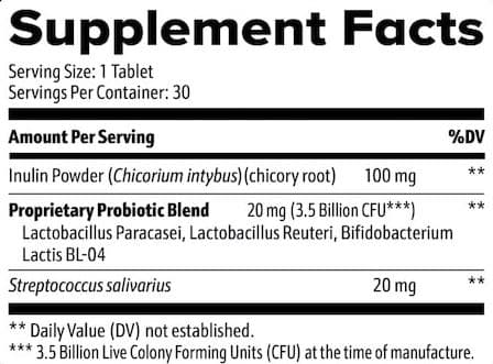 NeuroTonix Ingredients Label